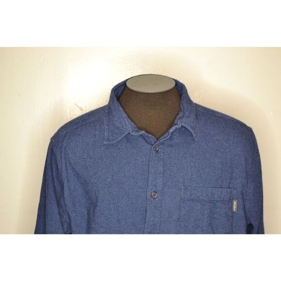 Eddie Bauer Men's XXL Blue Heavyweight Flannel Button Down Long Sleeve Shirt - Picture 2 of 11